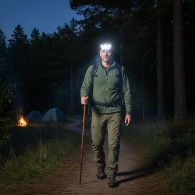 Lampe-frontale-rechargeable-foret-nuit