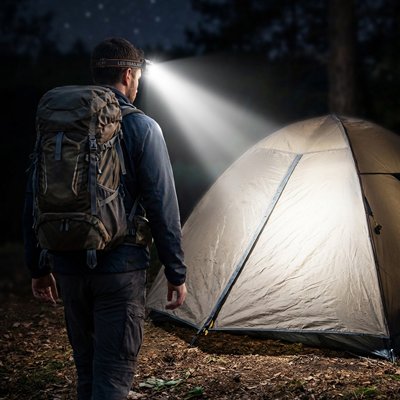 Lampe frontale tente